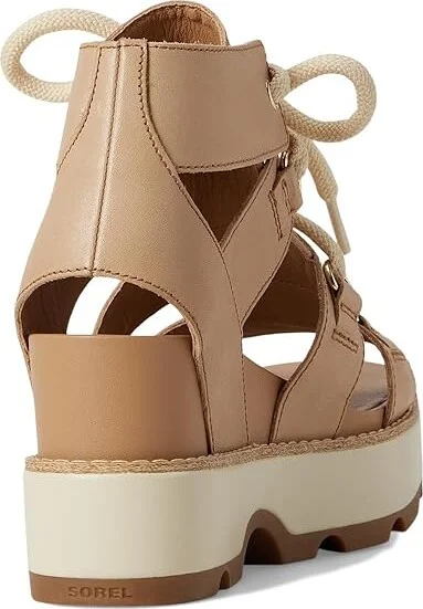 SOREL Joanietm IV Lace Wedge Women's Sandals Honest Beige, Gum : 8 B - Medium, Leather/Suede - Image 4