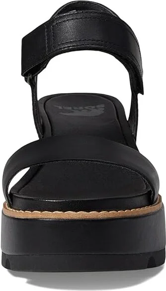 SOREL Joanietm IV Y Strap Wedge Women's Shoes Black/Sea Salt : 10 B - Medium, Suede - Image 2