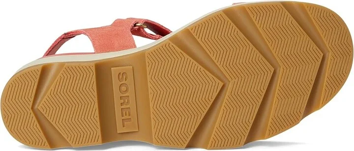 SOREL Joanietm IV Y Strap Wedge Women's Shoes Coral Blossom, Gum : 10 B - Medium, Suede - Image 3