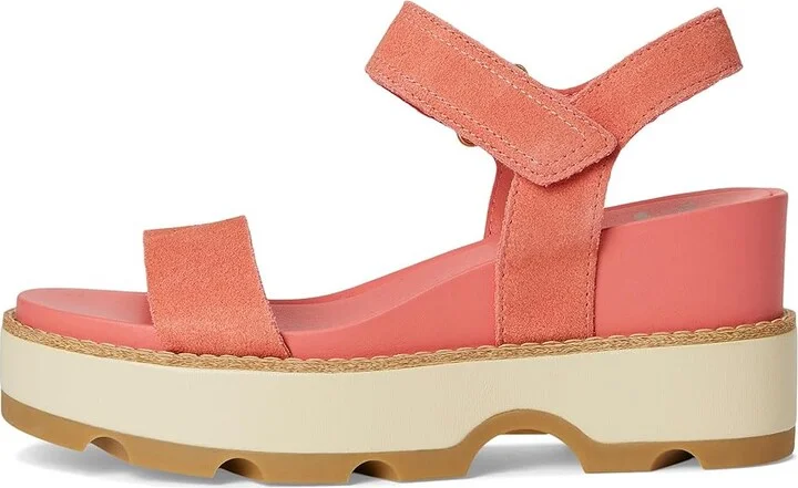 SOREL Joanietm IV Y Strap Wedge Women's Shoes Coral Blossom, Gum : 10 B - Medium, Suede - Image 6