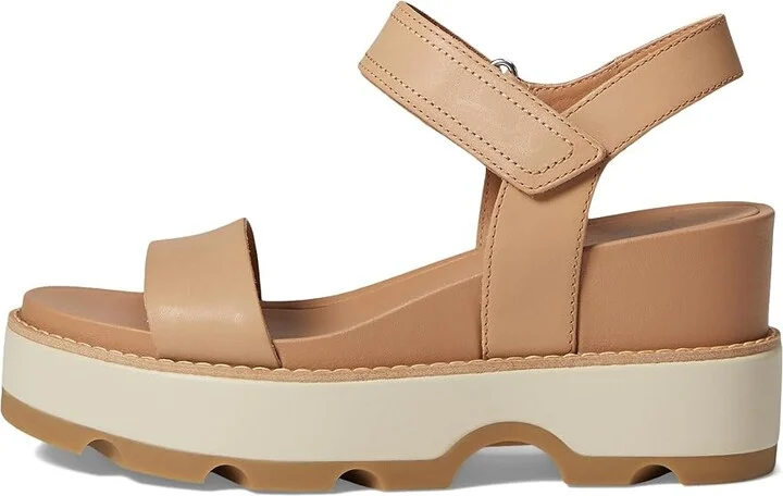 SOREL Joanietm IV Y Strap Wedge Women's Shoes Honest Beige/Bleached Ceramic : 10 B - Medium, Suede - Image 5