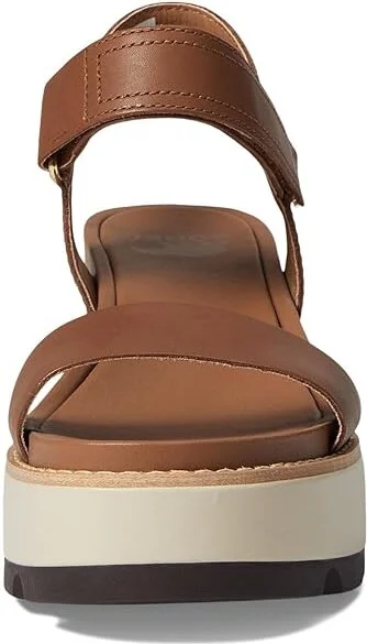 SOREL Joanietm IV Y Strap Wedge Women's Shoes Velvet Tan/Blackened Brown : 10 B - Medium, Suede - Image 2