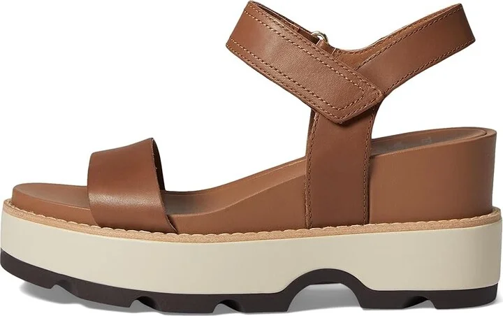 SOREL Joanietm IV Y Strap Wedge Women's Shoes Velvet Tan/Blackened Brown : 10 B - Medium, Suede - Image 5