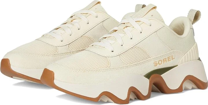 SOREL Kinetic Impact Ii Wonder Lace Women's Snow Shoes Honey White/Utility Green : 7.5 B - Medium, Leather/Suede/Textile