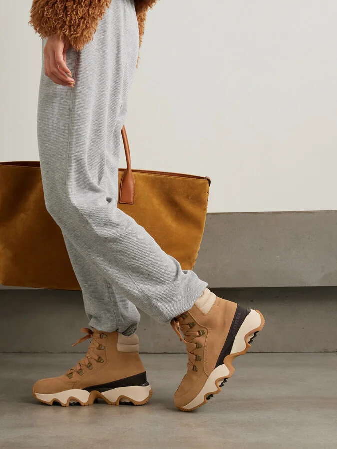 Sorel - Kinetic™ Impact Conquest Plus Leather And Canvas-trimmed Suede Ankle Boots - Brown - Image 2