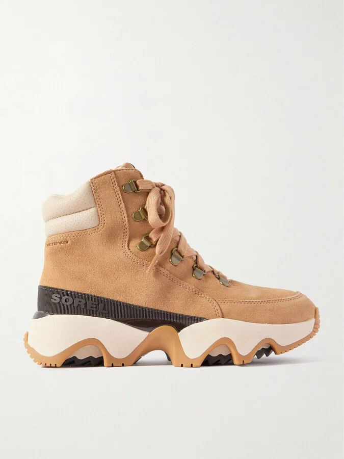Sorel - Kinetic™ Impact Conquest Plus Leather And Canvas-trimmed Suede Ankle Boots - Brown