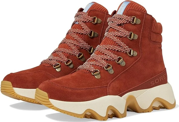 SOREL Kinetictm Impact Conquest Plus Waterproof Women's Snow Shoes Sanguine/Jet : 8.5 B - Medium, Leather/Suede