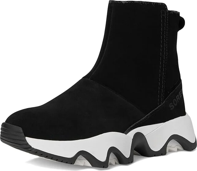 SOREL Kinetictm Impact Short Boot Waterproof Women's Snow Shoes Black/Sea Salt : 11 B - Medium, Suede - Image 5