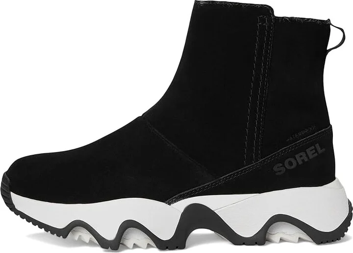 SOREL Kinetictm Impact Short Boot Waterproof Women's Snow Shoes Black/Sea Salt : 11 B - Medium, Suede - Image 6