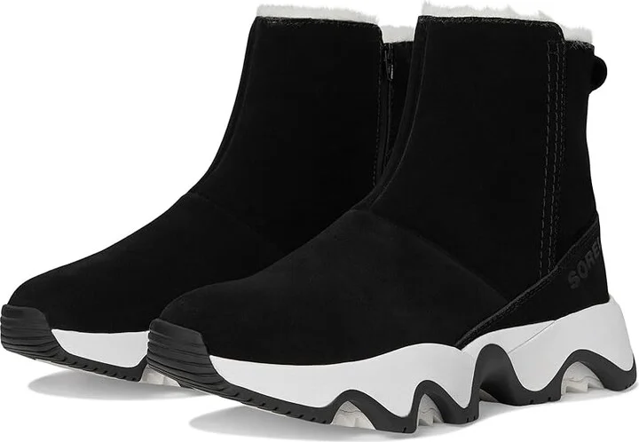 SOREL Kinetictm Impact Short Boot Waterproof Women's Snow Shoes Black/Sea Salt : 11 B - Medium, Suede
