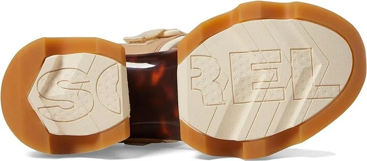 SOREL Kinetictm Impact Slingback Heel Sandal Women's Shoes Honest Beige/Honey White : 10 B - Medium, Leather/Textile - Image 3