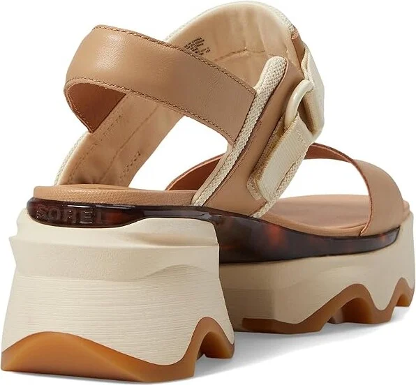 SOREL Kinetictm Impact Slingback Heel Sandal Women's Shoes Honest Beige/Honey White : 10 B - Medium, Leather/Textile - Image 4