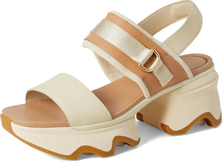 SOREL Kinetictm Impact Slingback Heel Sandal Women's Shoes Honey White, Sea Salt : 8.5 B - Medium, Leather/Textile - Image 5