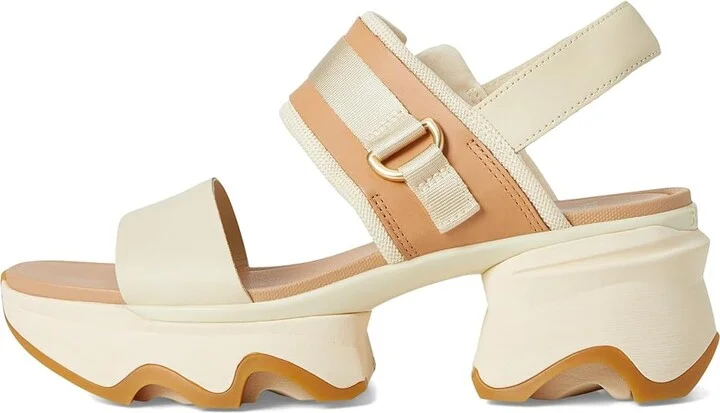 SOREL Kinetictm Impact Slingback Heel Sandal Women's Shoes Honey White, Sea Salt : 8.5 B - Medium, Leather/Textile - Image 6