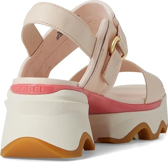 SOREL Kinetictm Impact Slingback Heel Sandal Women's Shoes Pearlescent, Coral Blossom : 8.5 B - Medium, Leather/Textile - Image 4