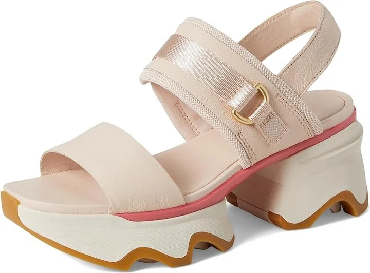SOREL Kinetictm Impact Slingback Heel Sandal Women's Shoes Pearlescent, Coral Blossom : 8.5 B - Medium, Leather/Textile - Image 5