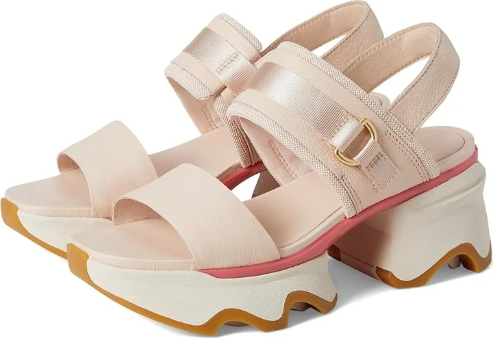 SOREL Kinetictm Impact Slingback Heel Sandal Women's Shoes Pearlescent, Coral Blossom : 8.5 B - Medium, Leather/Textile