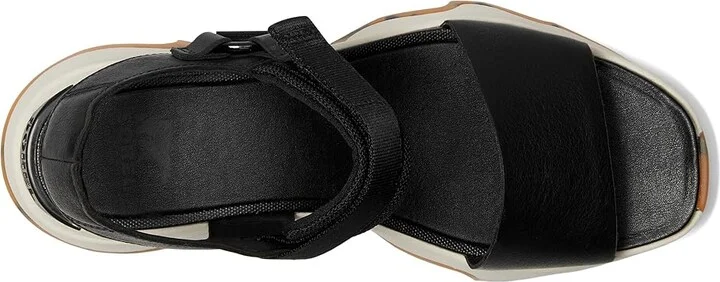 SOREL Kinetictm Impact Y-Strap High Sandal Women's Shoes Black, Chalk : 12 B - Medium, Leather - Image 2