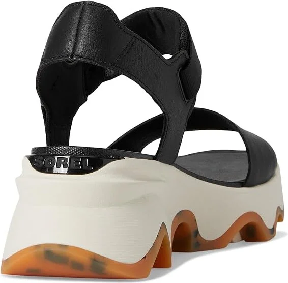 SOREL Kinetictm Impact Y-Strap High Sandal Women's Shoes Black, Chalk : 12 B - Medium, Leather - Image 4