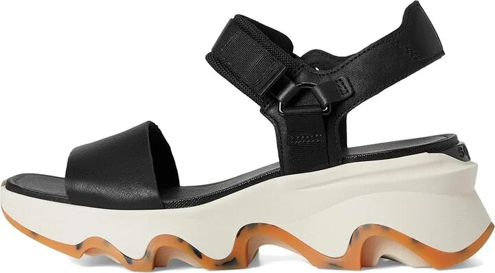 SOREL Kinetictm Impact Y-Strap High Sandal Women's Shoes Black, Chalk : 12 B - Medium, Leather - Image 6