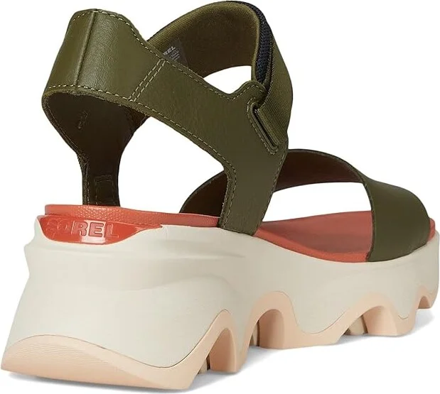 SOREL Kinetictm Impact Y-Strap High Sandal Women's Shoes Utility Green, Pearlescent : 5.5 B - Medium, Leather - Image 4