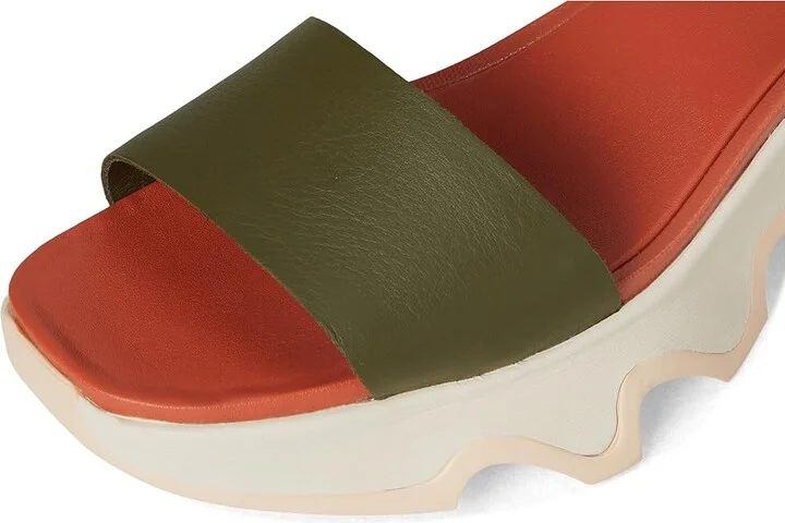 SOREL Kinetictm Impact Y-Strap High Sandal Women's Shoes Utility Green, Pearlescent : 5.5 B - Medium, Leather - Image 7