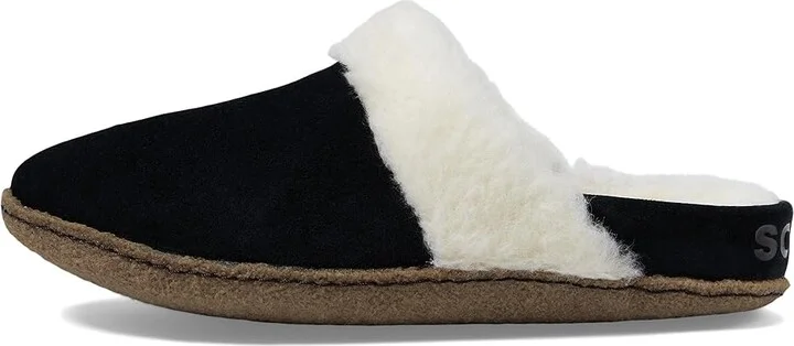 SOREL Nakiskatm Slide II Women's Slippers Black/Natural 2 : 11 B - Medium, Suede - Image 7