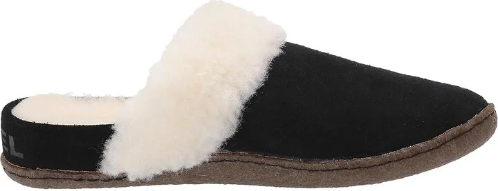 SOREL Nakiskatm Slide II Women's Slippers Black/Natural 2 : 11 B - Medium, Suede - Image 8