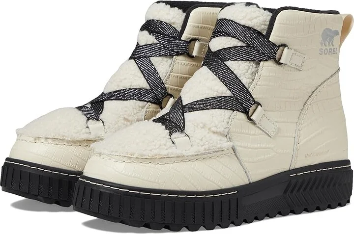 SOREL ONA AVEtm Alpine Boot Lux Waterproof Women's Snow Shoes Chalk/Black : 7 B - Medium, Leather