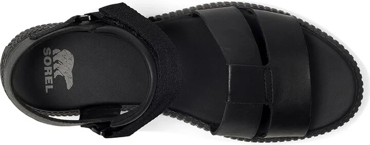 SOREL Ona Avetm Ankle Strap Flat Sandals Women's Sandals Black/Black : 7 B - Medium, Leather - Image 2