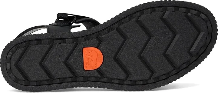 SOREL Ona Avetm Ankle Strap Flat Sandals Women's Sandals Black/Black : 7 B - Medium, Leather - Image 3