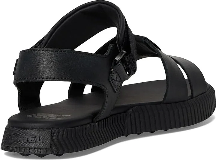 SOREL Ona Avetm Ankle Strap Flat Sandals Women's Sandals Black/Black : 7 B - Medium, Leather - Image 4