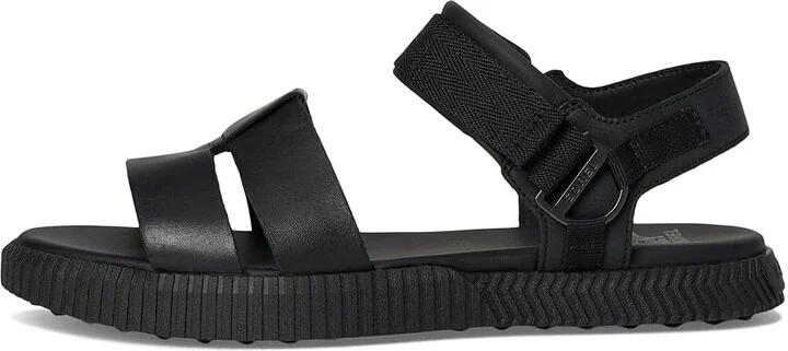 SOREL Ona Avetm Ankle Strap Flat Sandals Women's Sandals Black/Black : 7 B - Medium, Leather - Image 6