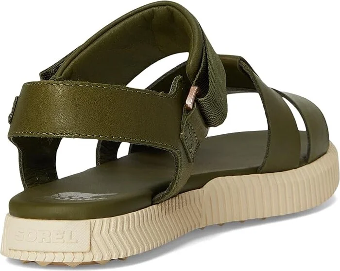 SOREL Ona Avetm Ankle Strap Flat Sandals Women's Sandals Utility Green/Bleached Ceramic : 8 B - Medium, Leather - Image 4