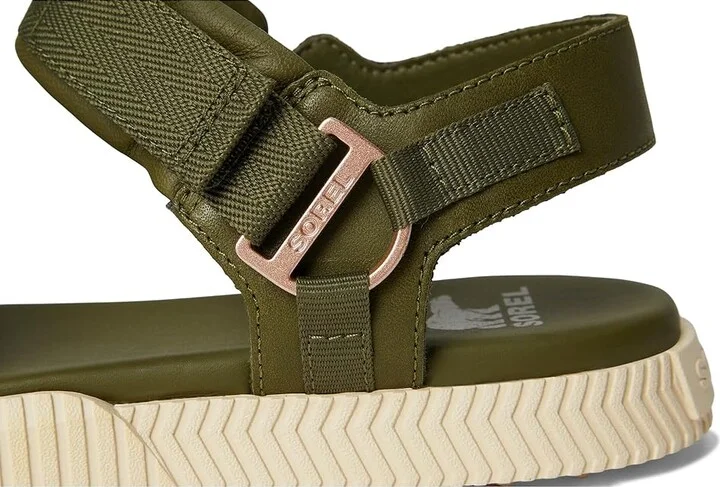 SOREL Ona Avetm Ankle Strap Flat Sandals Women's Sandals Utility Green/Bleached Ceramic : 8 B - Medium, Leather - Image 7