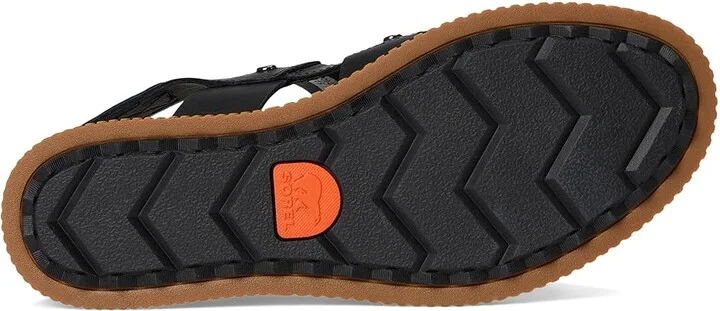 SOREL Ona Avetm Slingback Flat Sandals Women's Sandals Black/Gum : 6.5 B - Medium, Leather - Image 3