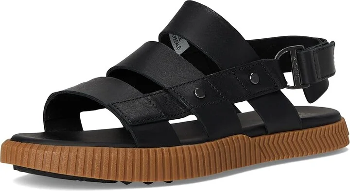 SOREL Ona Avetm Slingback Flat Sandals Women's Sandals Black/Gum : 6.5 B - Medium, Leather - Image 5