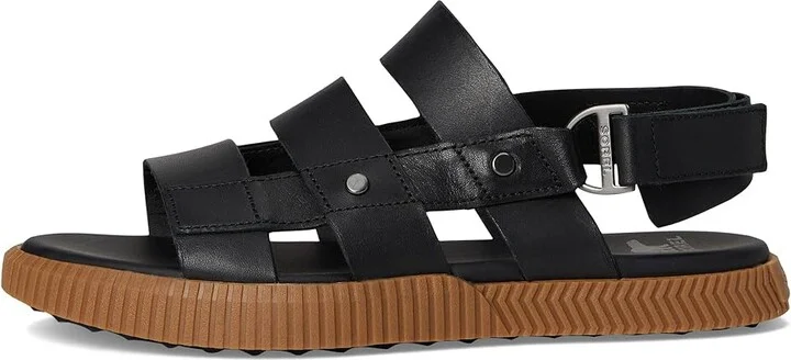 SOREL Ona Avetm Slingback Flat Sandals Women's Sandals Black/Gum : 6.5 B - Medium, Leather - Image 6