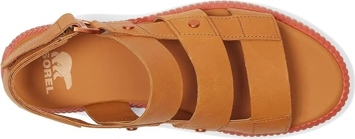 SOREL Ona Avetm Slingback Flat Sandals Women's Sandals Canyon Gold/Tuscan : 10.5 B - Medium, Leather - Image 2