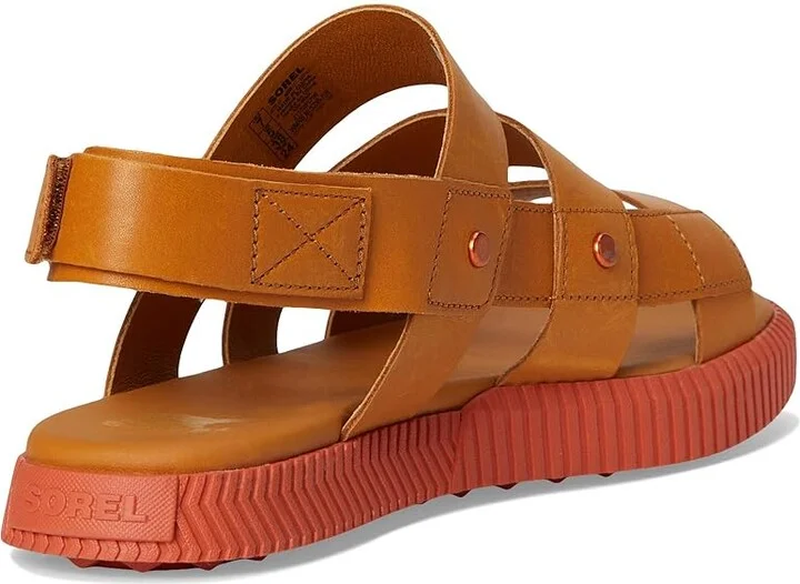 SOREL Ona Avetm Slingback Flat Sandals Women's Sandals Canyon Gold/Tuscan : 10.5 B - Medium, Leather - Image 4