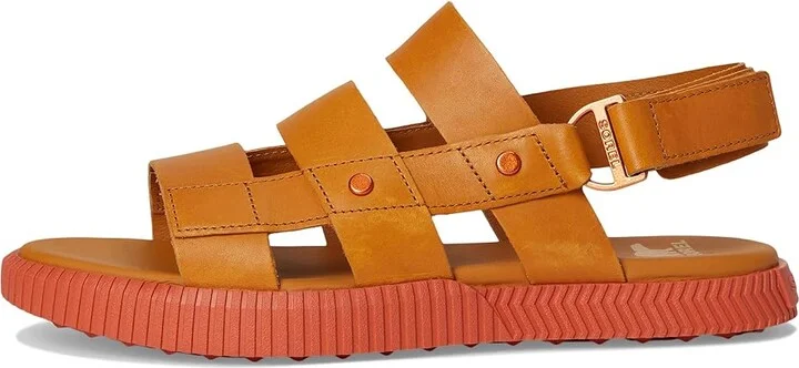 SOREL Ona Avetm Slingback Flat Sandals Women's Sandals Canyon Gold/Tuscan : 10.5 B - Medium, Leather - Image 6