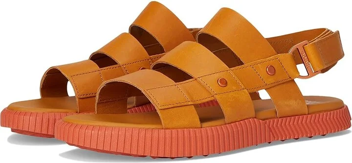 SOREL Ona Avetm Slingback Flat Sandals Women's Sandals Canyon Gold/Tuscan : 10.5 B - Medium, Leather