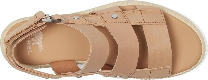 SOREL Ona Avetm Slingback Flat Sandals Women's Sandals Honest Beige/Bleached Ceramic : 10 B - Medium, Leather - Image 2