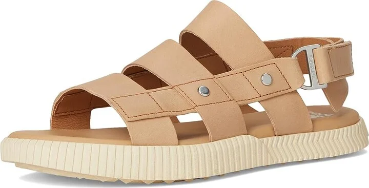 SOREL Ona Avetm Slingback Flat Sandals Women's Sandals Honest Beige/Bleached Ceramic : 10 B - Medium, Leather - Image 5