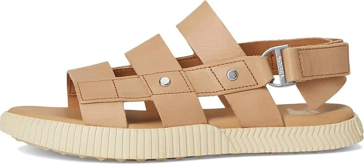 SOREL Ona Avetm Slingback Flat Sandals Women's Sandals Honest Beige/Bleached Ceramic : 10 B - Medium, Leather - Image 6