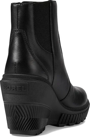 SOREL ONA AVEtm Zip Wedge High Women's Heels Shoes Black/Black : 8 B - Medium, Leather - Image 4