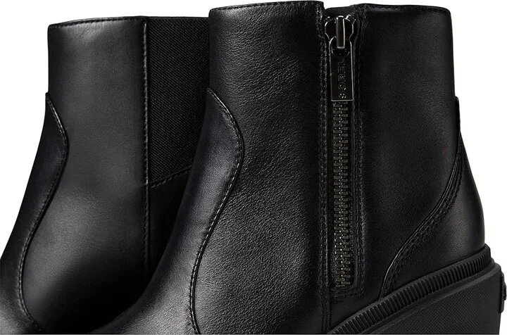 SOREL ONA AVEtm Zip Wedge High Women's Heels Shoes Black/Black : 8 B - Medium, Leather - Image 5
