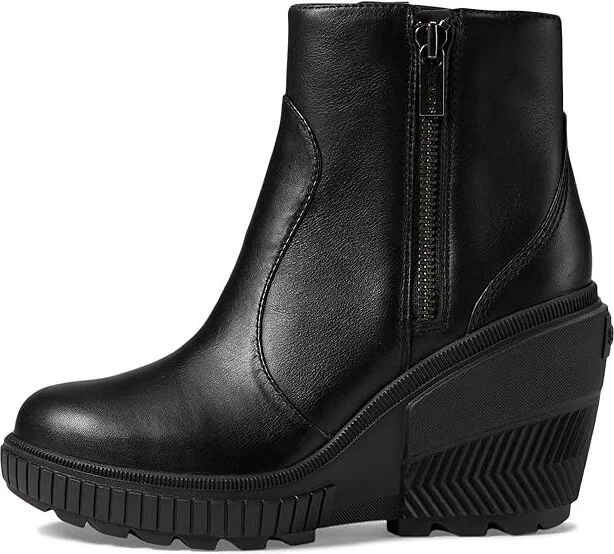 SOREL ONA AVEtm Zip Wedge High Women's Heels Shoes Black/Black : 8 B - Medium, Leather - Image 6