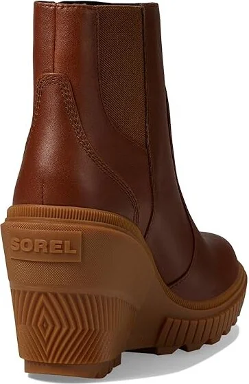 SOREL ONA AVEtm Zip Wedge High Women's Heels Shoes Velvet Tan/Gum 2 : 9.5 B - Medium, Leather - Image 4
