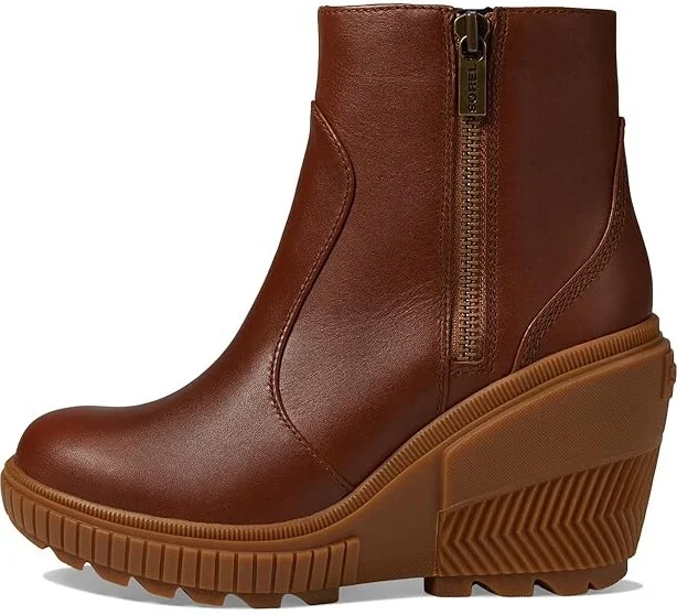 SOREL ONA AVEtm Zip Wedge High Women's Heels Shoes Velvet Tan/Gum 2 : 9.5 B - Medium, Leather - Image 5